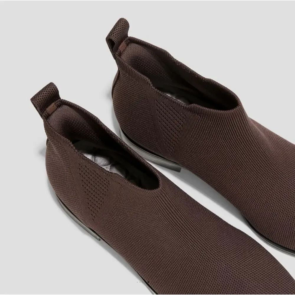 VIVAIA Ryan Square Toe Chelsea Boots Dark Chocolate Brown Sz 41.5/US 10 NEW
